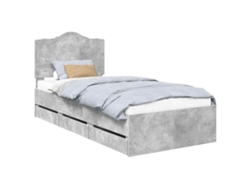 Maison Exclusive - Estructura De Cama Gris Concreto 90 X 190 Cm Madera Ingenieril