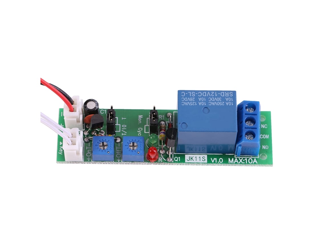 Módulo De Relé Temporizador Ajustable Con Interruptor De Ciclo De Encendido/apagado (12 V Cc, 0-120 Min)