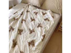 Manta ligera para aire acondicionado con estampado de osos para siestas de verano 150x200