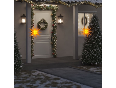 MAISON EXCLUSIVE Lámpara de Navidad LED plegable 3 unidades amarillo 57 cm