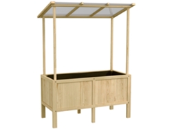 Macetero Elevado De Madera Para Invernadero Frío Con Cubierta De Lana, 110x60x152cm