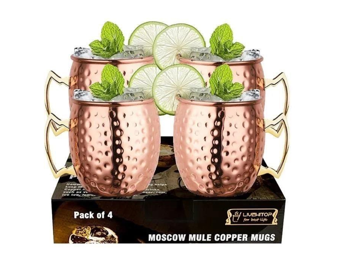 Tazas Moscow Mule de aluminio martillado: mantienen las bebidas frescas, son duraderas, ligeras, resistentes a la oxidación, fáciles de limpiar y aptas para cócteles.