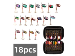 Juego De 18 Señuelos De Pesca De Metal, Spinnerbait, Señuelos Duros Surtidos