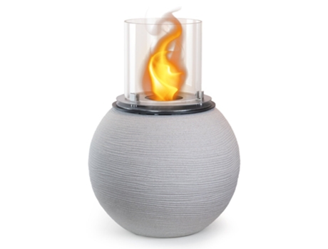 Chimenea de bioetanol brasero de jardín de pie para uso interior y exterior BOTTICELLI Cuerda Beige d.40 x h54