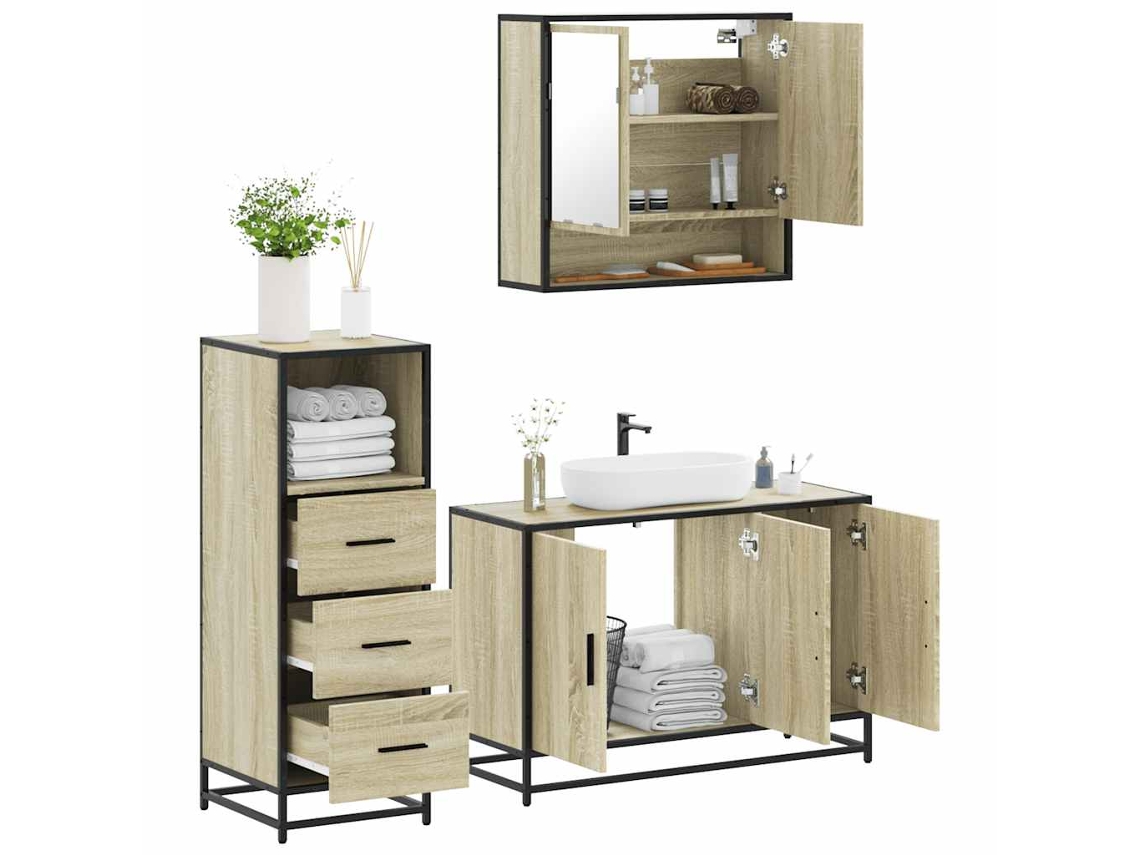 Piezas Conj. Muebles de baño derivados de madera de roble Sonoma Wsd52297 Lovely Home