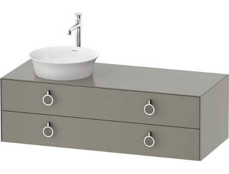 DURAVIT Tulip blanco, mueble de baño colgado en la pared, ancho 1300 x profundidad 550mm, con 2 cajones, con tirador, WT4992L