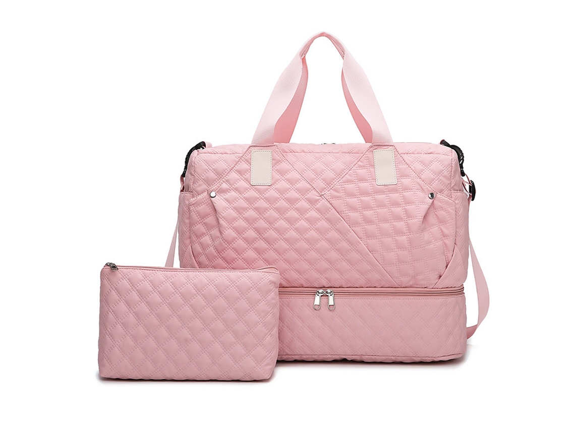 Bolsa de viaje con compartimento para zapatos y neceser, ideal para madres, embarazadas y viajeras. Rosa Hexinyigjly.