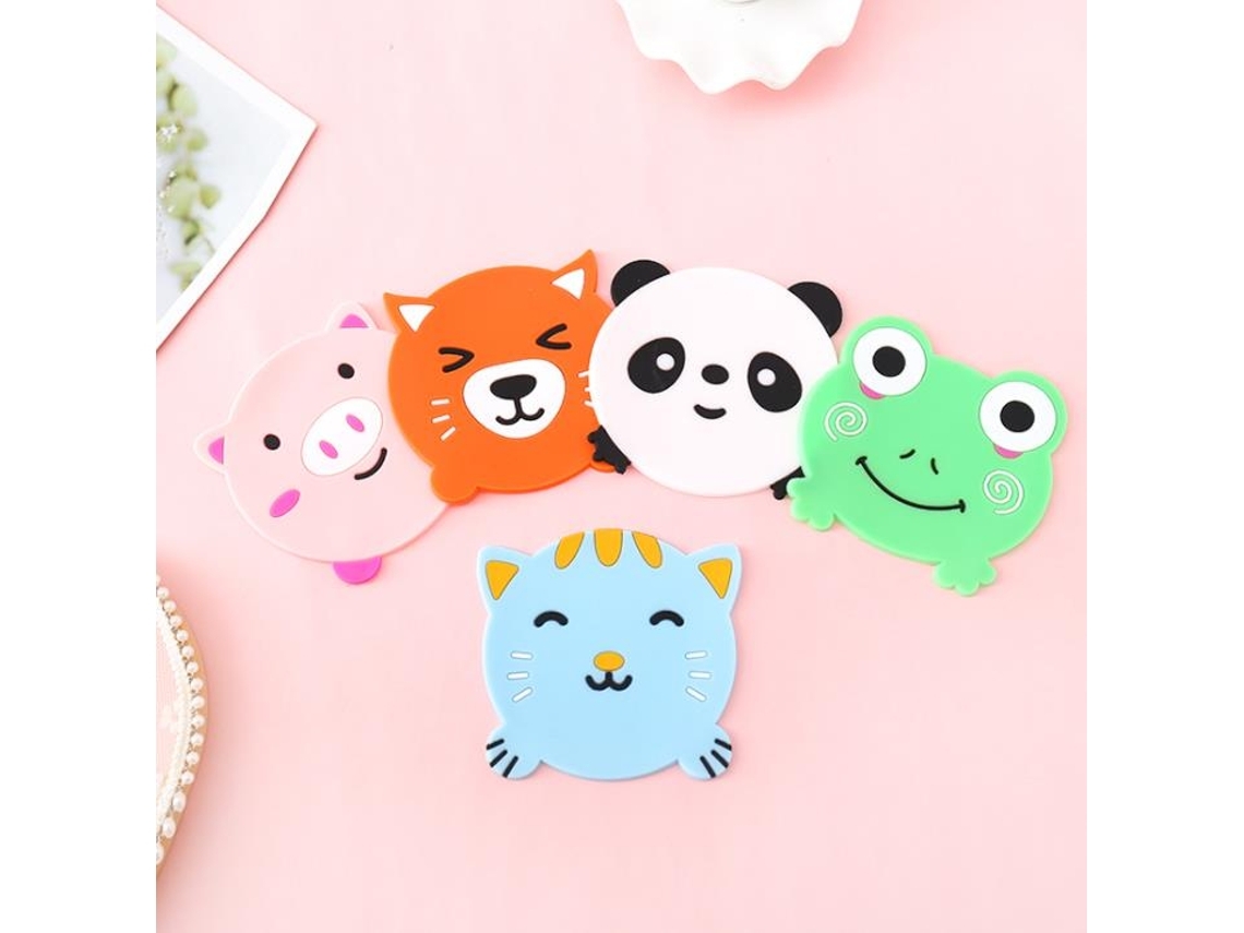 5 Tampas Copos Silicone Animal Colorido Antiderrapantes Protetoras Móveis