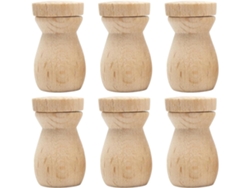 Juego de 6 colgantes difusores de madera color beige para aceites esenciales.