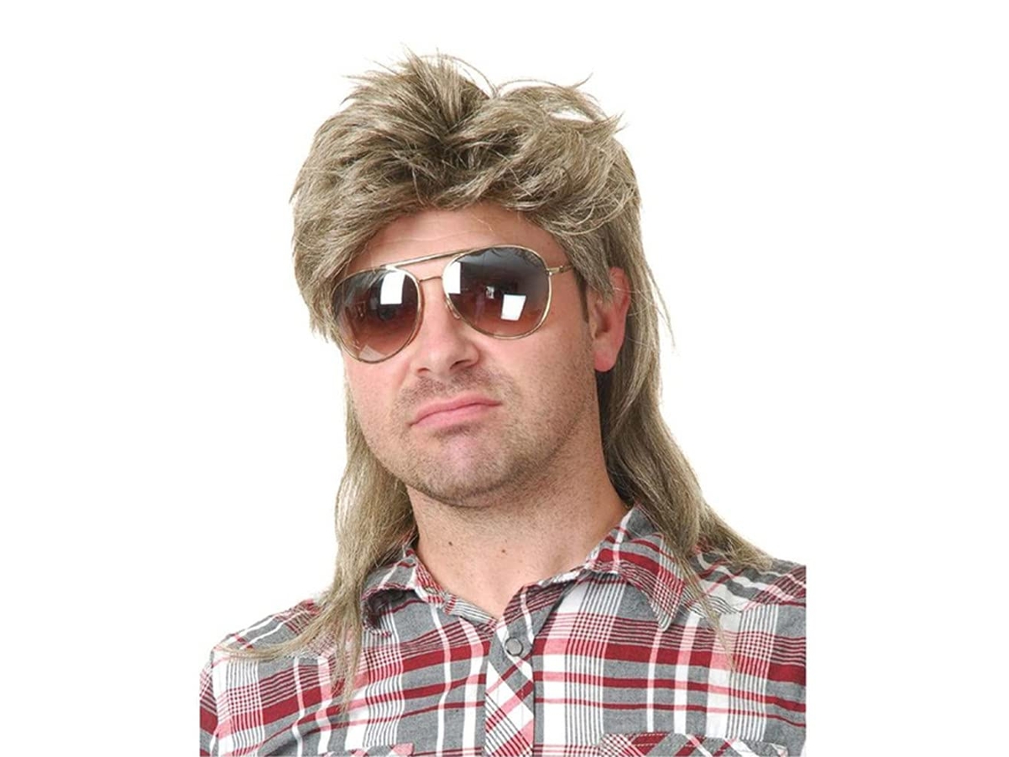 Peluca de cosplay de los 80, unisex, de fibra sintética resistente al calor, con gorro ajustable y material de alta calidad.