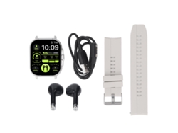 Relógio Inteligente 2 Em 1 Com Fones De Ouvido Bluetooth Tela Hd 2.01 Polegadas Fitness Tracker Para Ios Android Prata