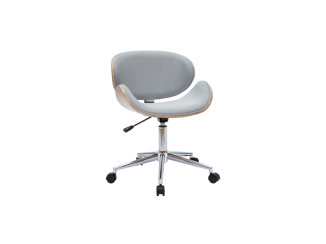 Silla de Escritorio Diseño Gris Claro Y Madera Clara Walnut MILIBOO