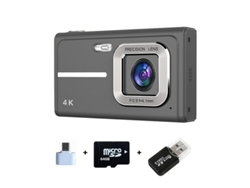 Câmera Digital 4k Hd Zoom 16x Autofoco Câmera Ccd De Tela De 2.4 Polegadas 64g Preta 