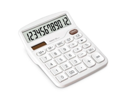 Calculadora De Escritorio Con Botones Grandes Silenciosos Lcd Multifunción Batería Para Oficina Y Finanzas Blanco