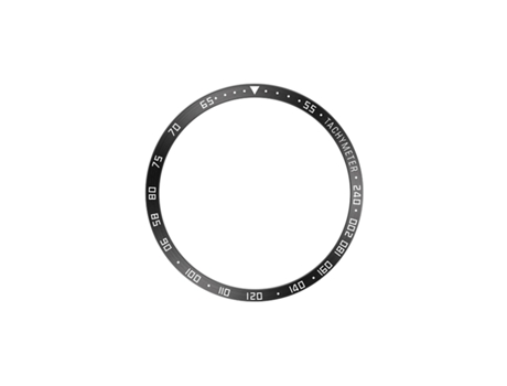 Círculo Negro em letras brancas tipo Moldura de Reloj INF para Samsung Watch 6 Negro 36.5mm/40mm