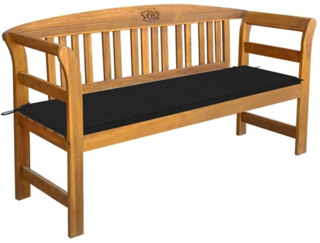 Banco de jardín VIDAXL Negro Madera de acacia (157x45x82.5 cm)