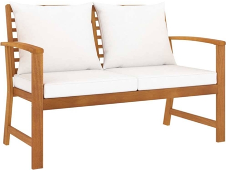 Banco de jardín VIDAXL Crema Madera de acacia (120x60.5x81 cm)