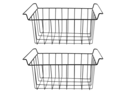 2 Cestas De Alambre Para Congelador Con Revestimiento De Pe, Organizador Colgante, 42,5 X 24,5 X 20 Cm, Negras