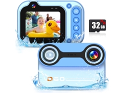 Cámara Infantil Sumergible De 3 Metros Con Doble Lente, 26 Mp, Para Selfies, Regalo Ideal Para Niños De 3 A 12 Años (azul).