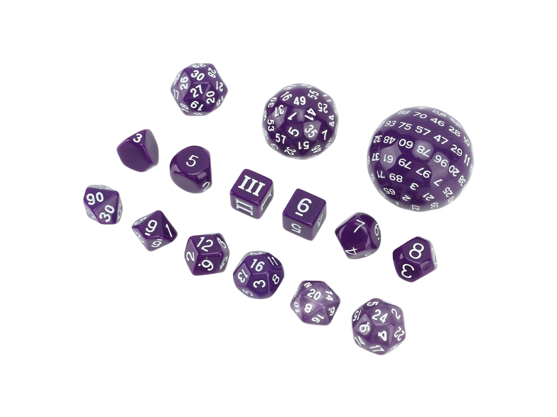 Ats-15 Piezas Set De Dados Poliédricos De 3 A 100 Caras Para Juegos De Mesa Y Rol