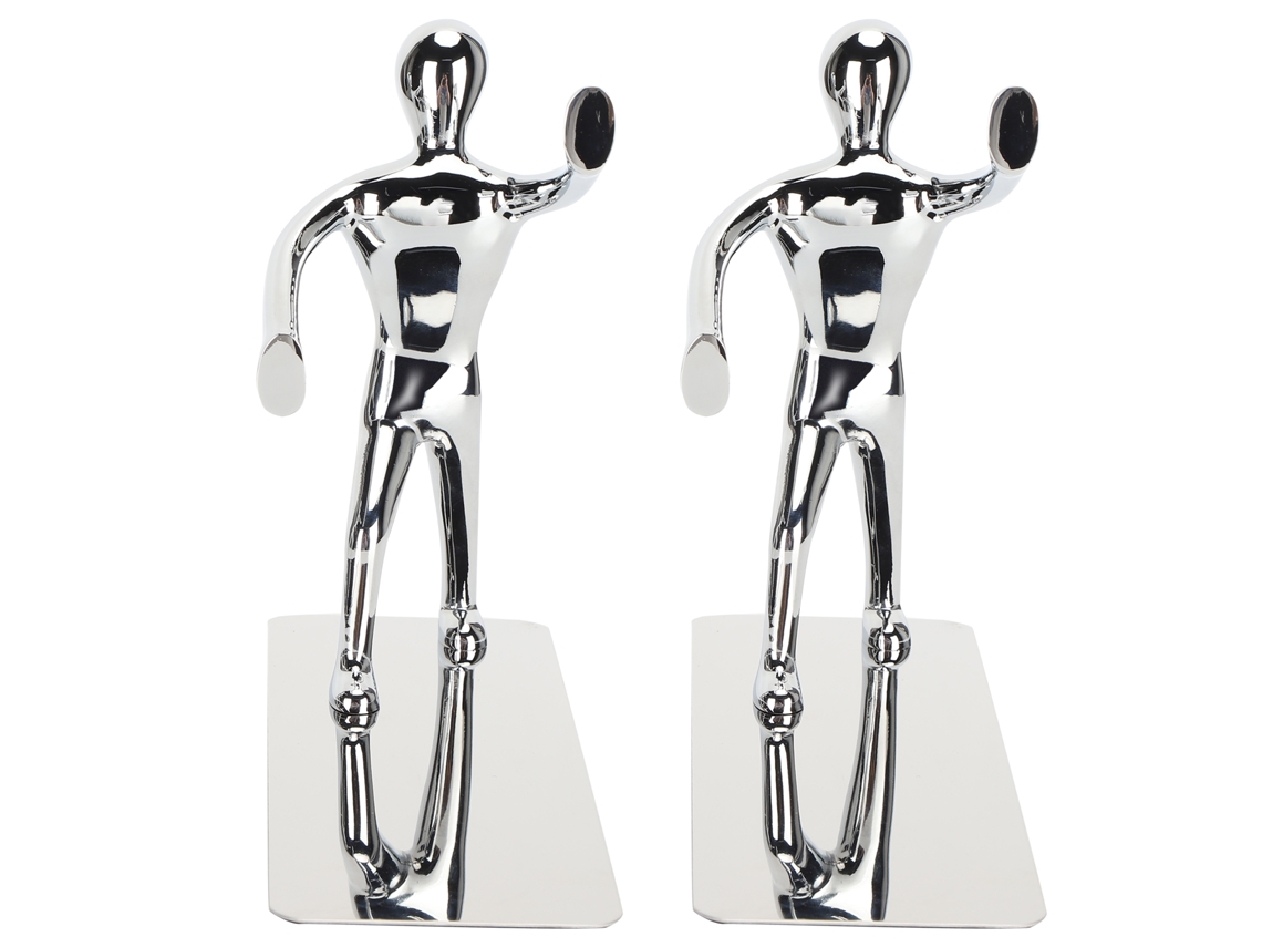 2 Piezas Soportes De Libros Decorativos Estilo Humano Cartoon De Metal Para Estanterías Hogar Y Oficina