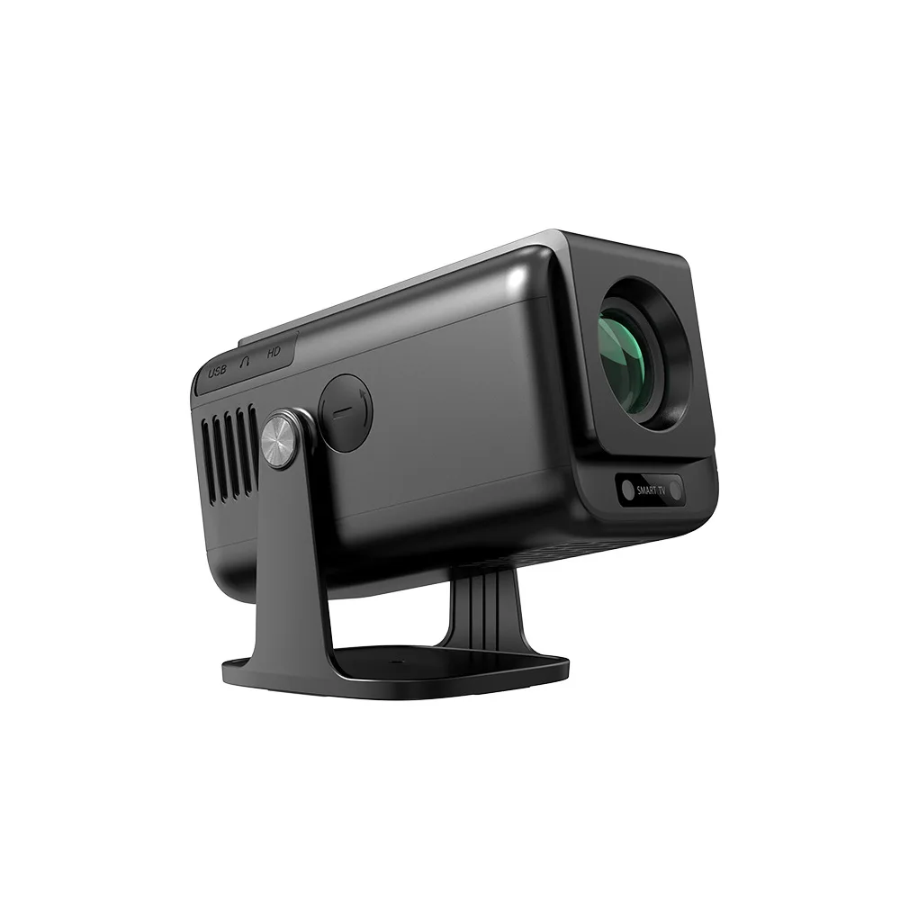 Proyector Android (negro), proyector portátil, mini proyector inteligente 4K