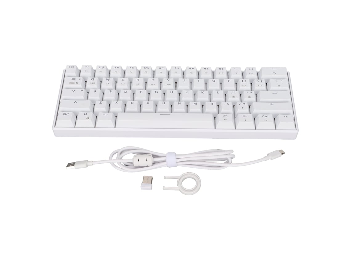 Teclado Mecânico Readson 61 Teclas Rgb Retroiluminado 3 Modos Sem Fio Axi Red Ergonômico Para Home Office