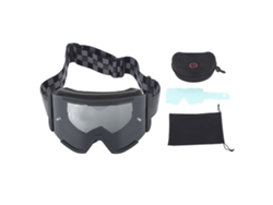 Gafas deportivas, resistentes al polvo y al viento, para motociclismo, ciclismo y carreras. Montura negra, lente gris.