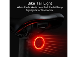 Luz Trasera Recargable Usb Para Bicicleta Con Detección De Frenado, Alta Visibilidad, Multifuncional Para Bicicletas De Carretera.