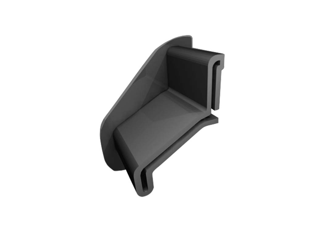 Deflector RENOPLAST de pared para perfil de alero K40 Grafito Derecha Izquierda Acabado de terrazas Suelos de resina