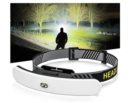 Linterna frontal LED superbrillante de 2000 lúmenes, ligera e impermeable con 6 modos de luz para ciclismo, correr, acampar, apagón, negro Bisbisou...