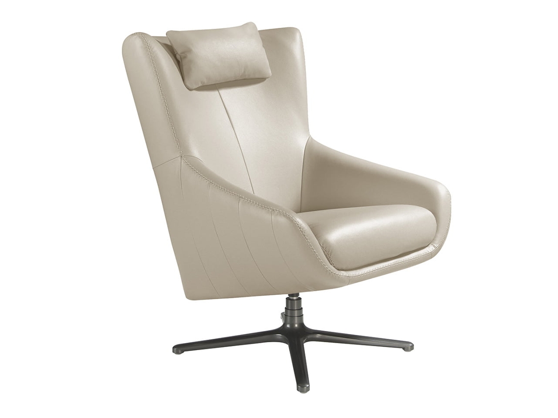 Sillon Giratorio ANGEL CERDA (76 x 90 x 100 cm - Cuero - Gris)