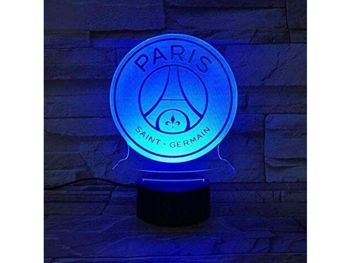 Lámpara de noche LED del FC Paris Saint Germain, ilusión 3D, para niños, Ligue 1, logotipo del PSG, lámpara de mesa