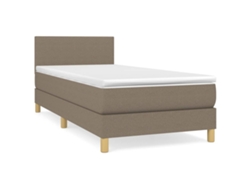 Maison Exclusive - Cama Box Spring Con Colchón Tela Gris Taupe 90x190 Cm