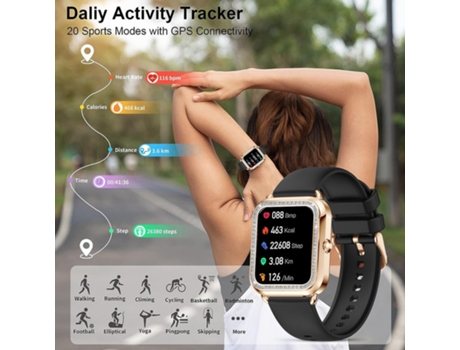 Smartwatch con Función Teléfono Pedrería 1.57'' HD Android/iOS Negro VEANXIN