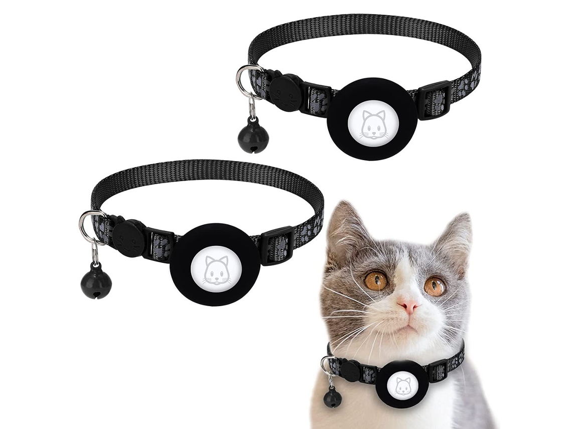 Conjunto De Collar De 2 Piezas Para Gatos Con Cascabel Y Cierre Reflectante De Seguridad Para Gatitos Y Cachorros.