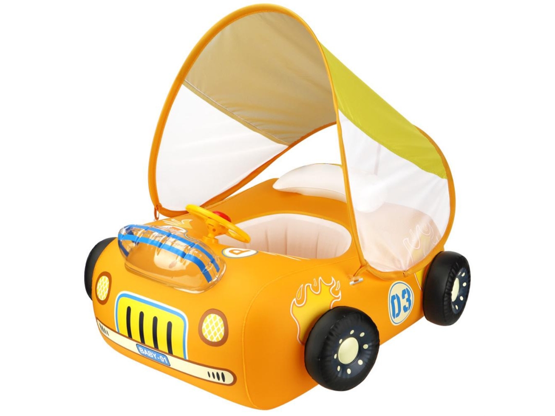 Flotador hinchable para bebés con techo y ruedas
