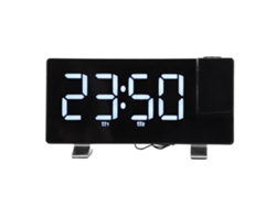 Reloj Despertador Digital Con Proyección De 180°, Usb, Para Dormitorio, Blanco Con Pantalla Led Grande.