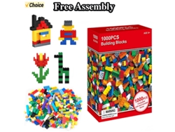 Juego de bloques de 1000 piezas, compatible con bricolaje, varios colores, juego de ensamblaje educativo, juguete creativo para niños. Aeuzwr