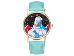 Reloj De Pulsera Unisex De Cuarzo Con Correa De Piel Sintética, Estilo Sencillo, Esfera Redonda (menta).