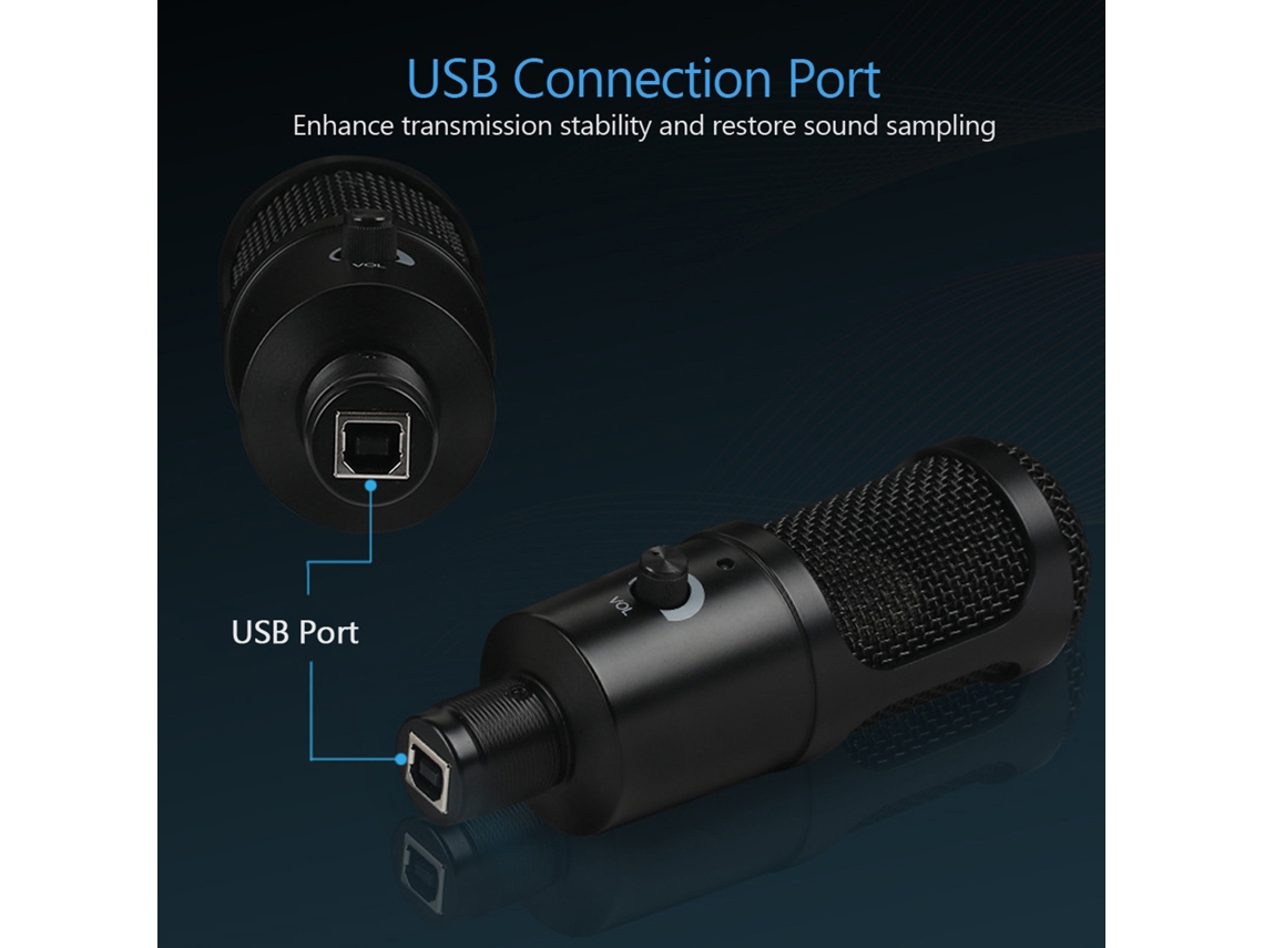 Micrófono De Condensador Usb Plug And Play Con Trípode Para Karaoke, Grabación De Podcasts, Portátiles Y Ordenadores De Sobremesa.