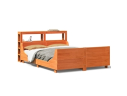 Maison Exclusive - Cama Sin Colchón Madera Maciza Pino Marrón Cera 150x200 Cm