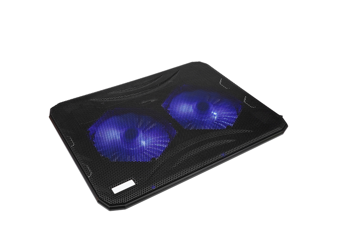 Base De Refrigeración Para Portátil Ultra Delgada Con Dos Ventiladores Silenciosos Base De Refrigeración 17 Led Silenciosa Negra