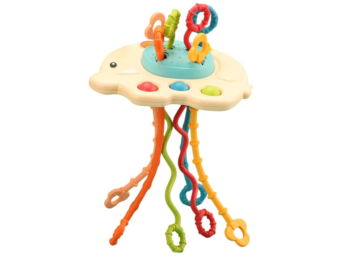 Juguete Sensorial Montessori Para La Dentición Con Cuerda Para Bebés De 6 A 12 Meses, Desarrolla La Capacidad De Agarre, Diseño De Elefante Czhhmart