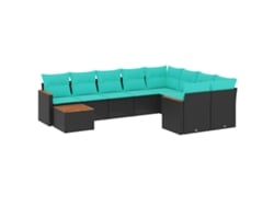Maison Exclusive - Conjunto De Sofá De Jardín De 10 Piezas Con Cojines, De Poliratán Negro