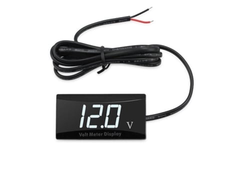 Kit Manos Libres Voltímetro de coche 8V-16V Pantalla LED Batería digital Blanco