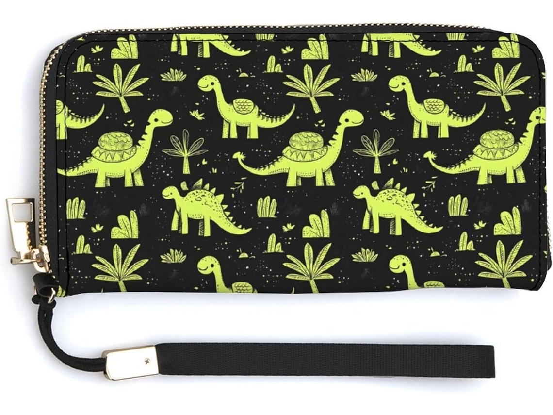 Cartera Cuero Con Cremallera Para Mujer Diseño Estampado