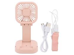 Ventilador Portátil Plegable Con 3 Velocidades, Recargable Por Usb, De Mano O De Sobremesa, Pequeño, Rosa.