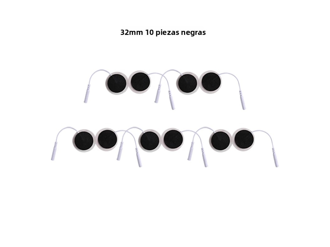 Electrodos de gel autoadhesivos de 32 mm para EMS, tipo MDUG (10 unidades en color negro)