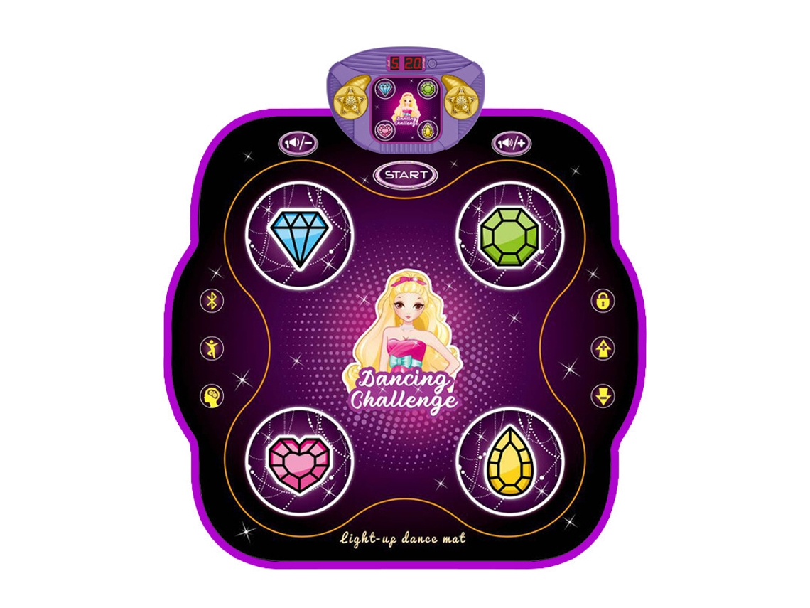Tapete de baile inalámbrico con Bluetooth, manta musical recargable, apto para niños de 3 a 12 años (morado)